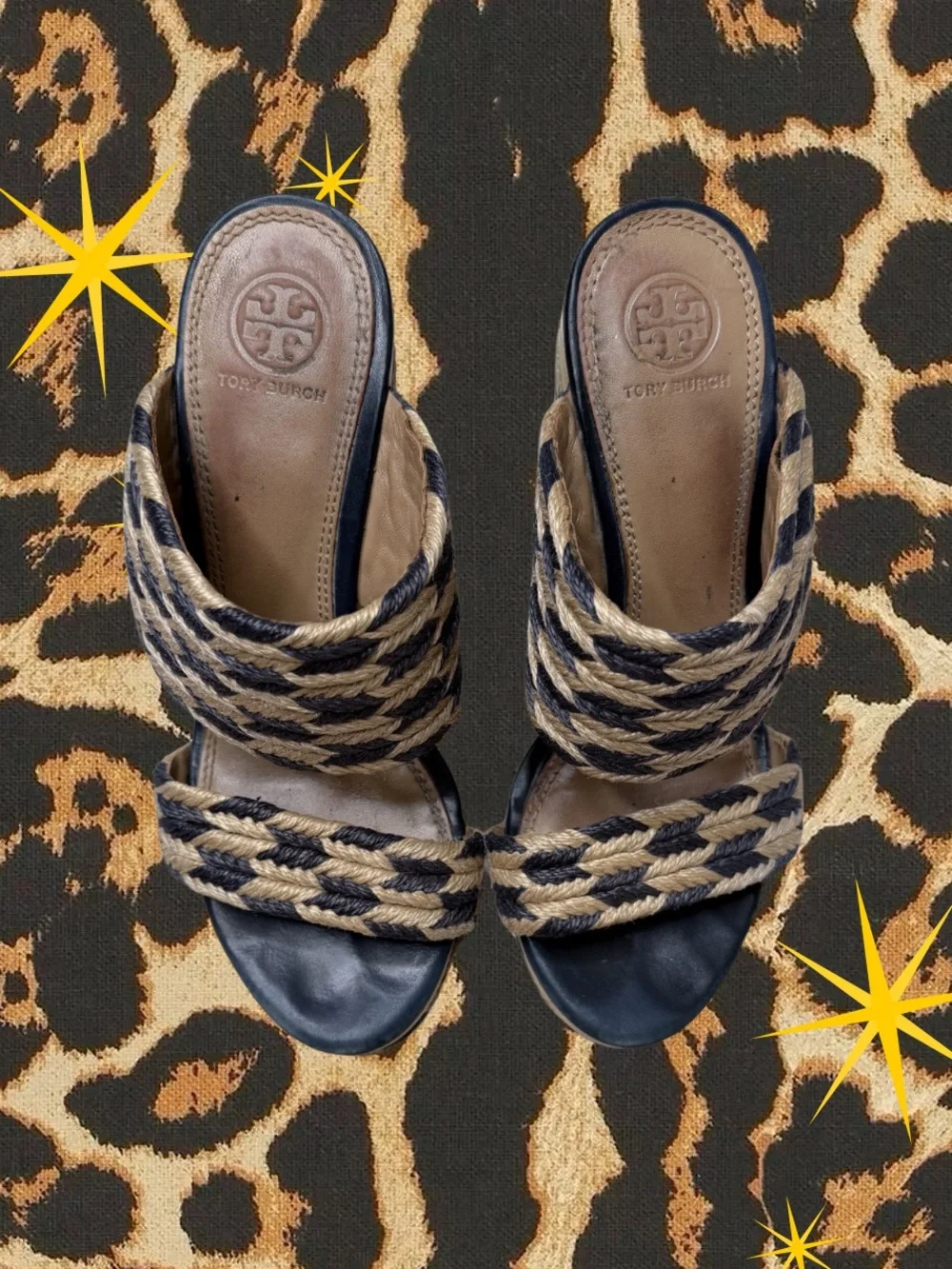TORY BURCH | Lola Two-Tone Braided Platform Heels | Fair Cond. | Women’s Size 8
